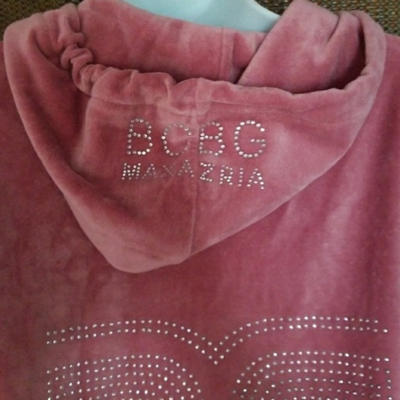 Bcbgmazazria Vintage Velour Zip Up Track jacket / Y2K / Barbiecore - Picture 2 of 6